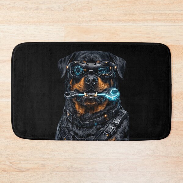 Item preview, Cybernetic Rottweiler with Neon Wrench designed and sold by teemix.