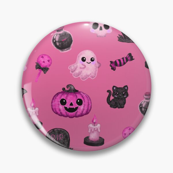 Item preview, Cute Pink Spooky Halloween Pattern - Ghosts, Pumpkins, Skulls & Witchy Elements designed and sold by Potattoo.