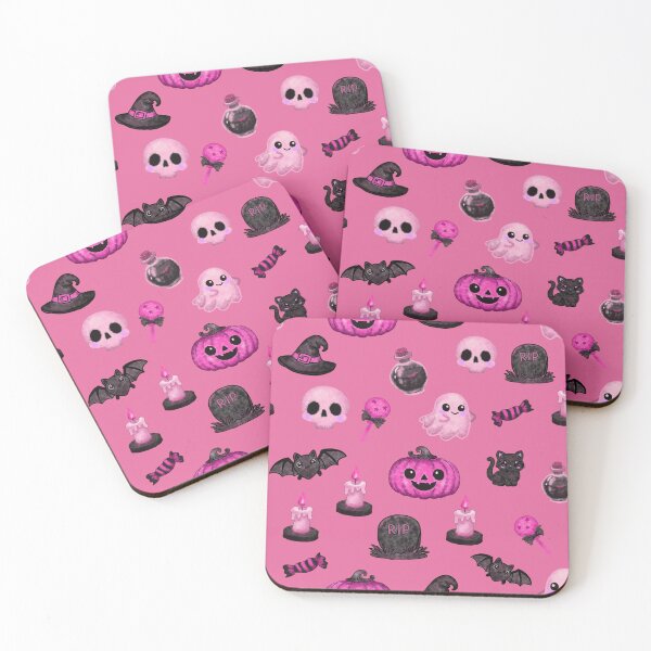 Item preview, Cute Pink Spooky Halloween Pattern - Ghosts, Pumpkins, Skulls & Witchy Elements designed and sold by Potattoo.
