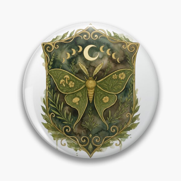 Item preview, Moon Phase Luna Moth Botanical | Witchy Celestial | Cottagecore Insect | Moon Moth designed and sold by FernaRoje.