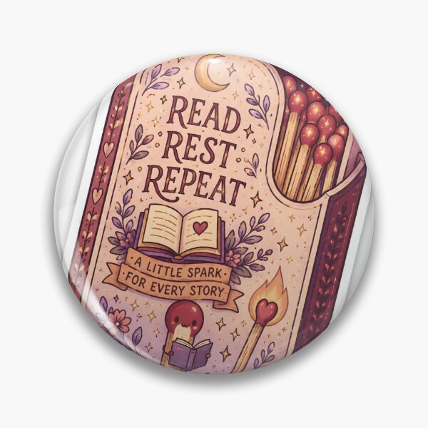Item preview, Read Rest Repeat Matchbox Sticker | Cozy Book Lover Aesthetic Sticker designed and sold by FUSION STUDIO.