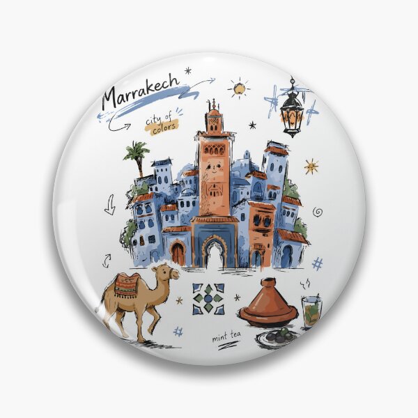 Item preview, Cute Koutoubia Mosque Marrakech Doodle Art v2 designed and sold by RamyGallery.