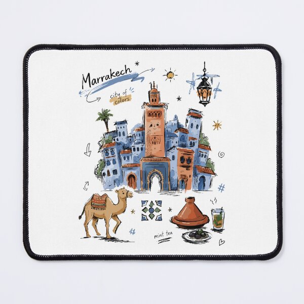 Item preview, Cute Koutoubia Mosque Marrakech Doodle Art v2 designed and sold by RamyGallery.