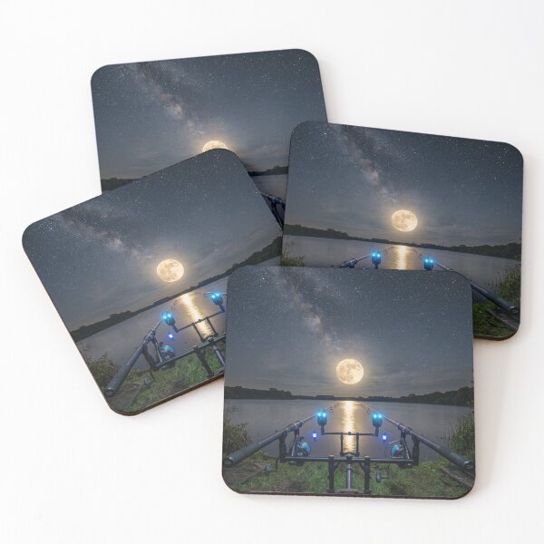 Item preview, Night Session Blue Glow Carp Fishing - Premium Jigsaw Puzzle Art designed and sold by GeekAnglerStore.