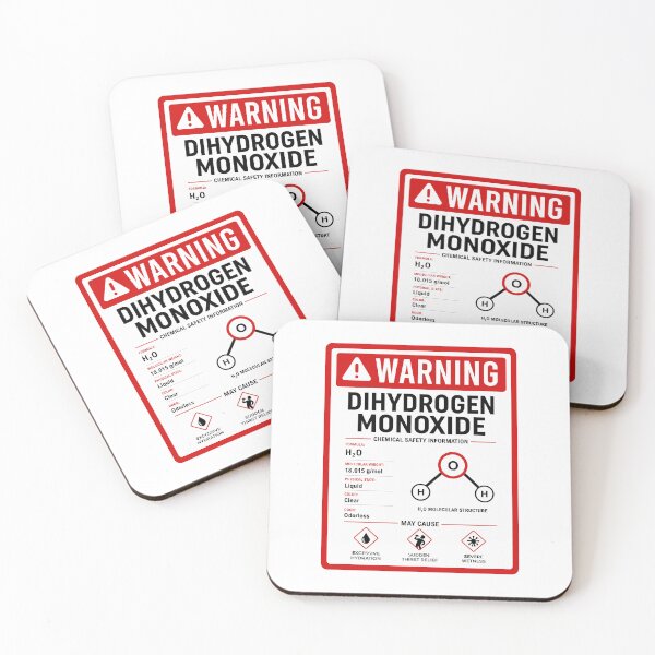 Item preview, Dihydrogen Monoxide Warning Funny Chemistry Science Parody designed and sold by teeperfect.