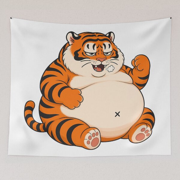 Item preview, Satisfied Chubby Tiger After Big Meal designed and sold by aigcx.