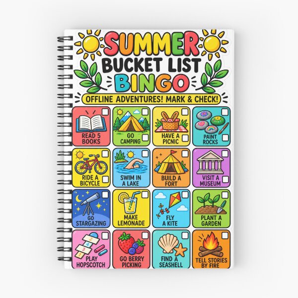 Item preview, Summer Bucket List Bingo Shirt | Screen Free Family Activities Challenge designed and sold by alexcorporation.