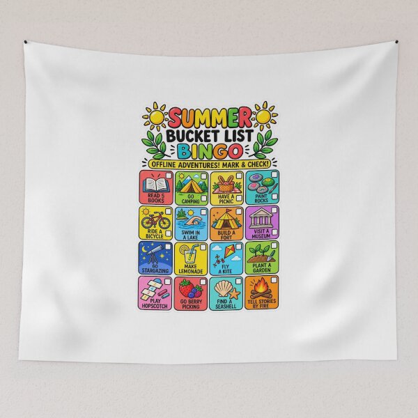 Item preview, Summer Bucket List Bingo Shirt | Screen Free Family Activities Challenge designed and sold by alexcorporation.