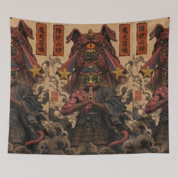 Item preview, Demon Dog Summon - Monkey King Yokai Japanese Art designed and sold by BRTHRCNK01.