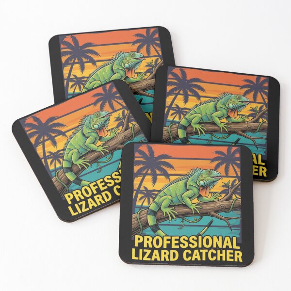 Item preview, Professional Lizard Catcher Iguana Retro Sunset designed and sold by CF_VintageDesign.
