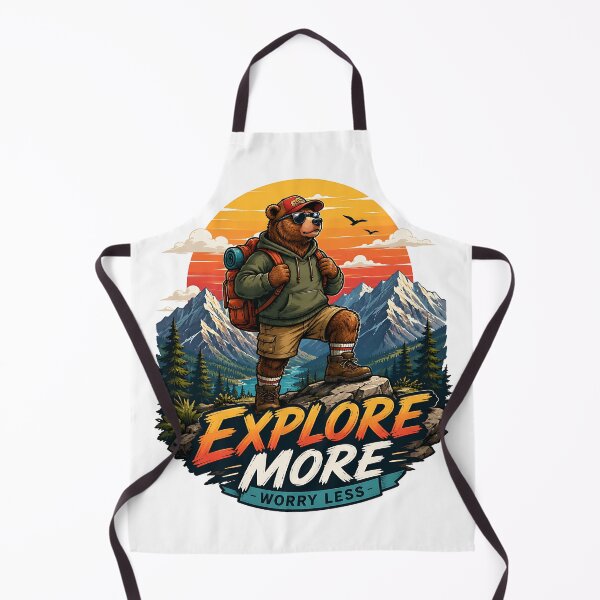 Item preview, Explore More Worry Less Hiking Bear  designed and sold by Jaideep Walia.