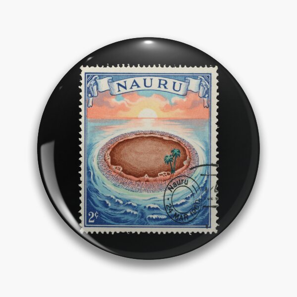 Item preview, Nauru Pacific Reef Plateau Cobalt Horizon Stamp Sticker designed and sold by stickercuffs.