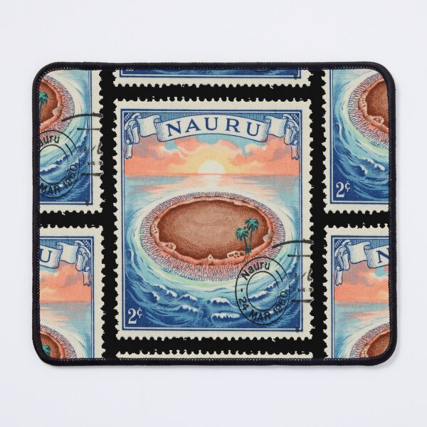 Item preview, Nauru Pacific Reef Plateau Cobalt Horizon Stamp Sticker designed and sold by stickercuffs.