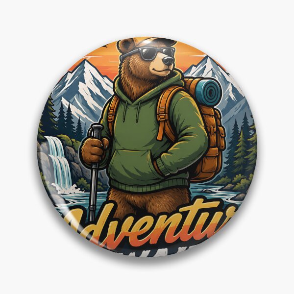 Item preview, Adventure Awaits Hiking Bear  designed and sold by Jaideep Walia.
