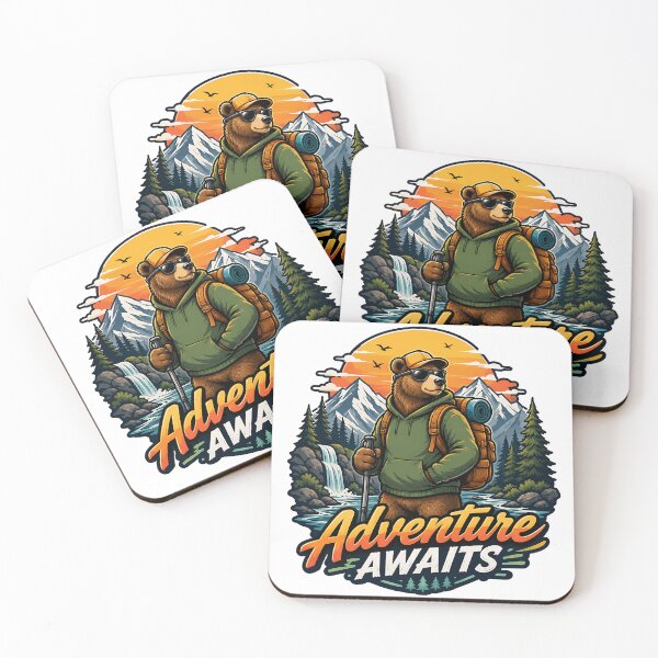 Item preview, Adventure Awaits Hiking Bear  designed and sold by Jaideep Walia.