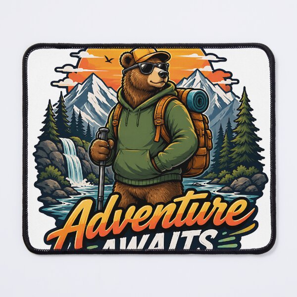 Item preview, Adventure Awaits Hiking Bear  designed and sold by Jaideep Walia.