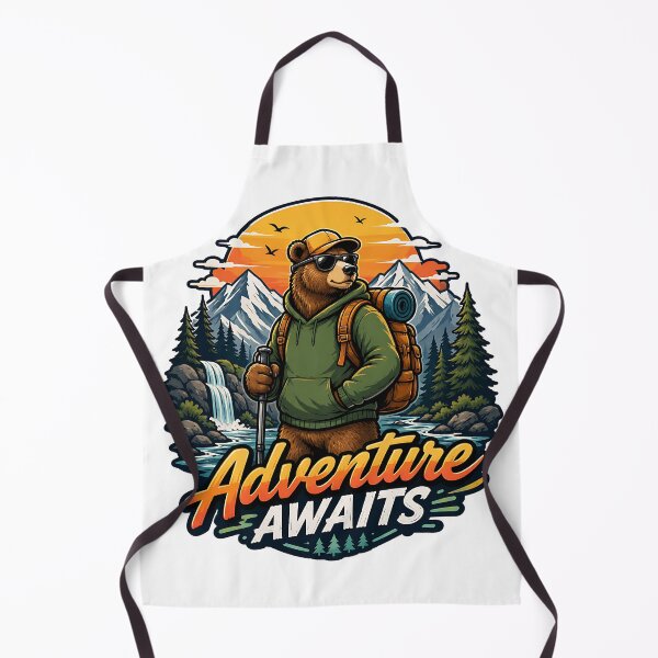 Item preview, Adventure Awaits Hiking Bear designed and sold by Jaideep Walia.