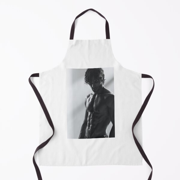 Item preview, Wet Muscular Male Black and White Portrait | Artistic Pin-Up for She Shed designed and sold by Synth Seduction.