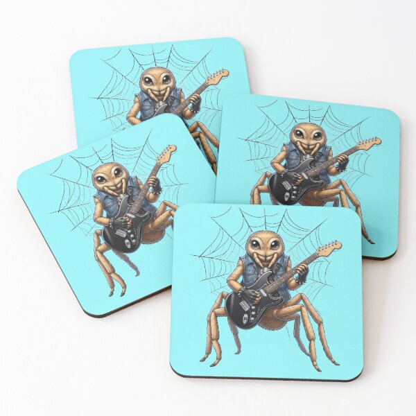 Item preview, Rocker Spider with Electric Guitar - Cute Heavy Metal Insect Illustration designed and sold by Evelashop.