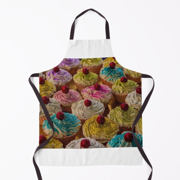 Item preview, Colorful Assorted Frosted Cupcakes With Cherry Toppings Displayed on Bakery Tray designed and sold by Nmallia.