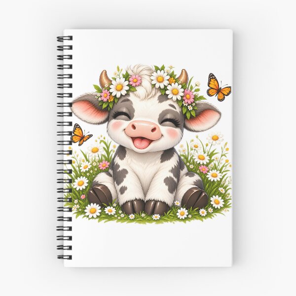 Item preview, Solo buenas vibras Linda vaca floral designed and sold by TinyWeird.