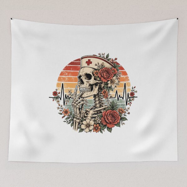 Item preview, Floral Anatomical EKG Line Art designed and sold by teemix.