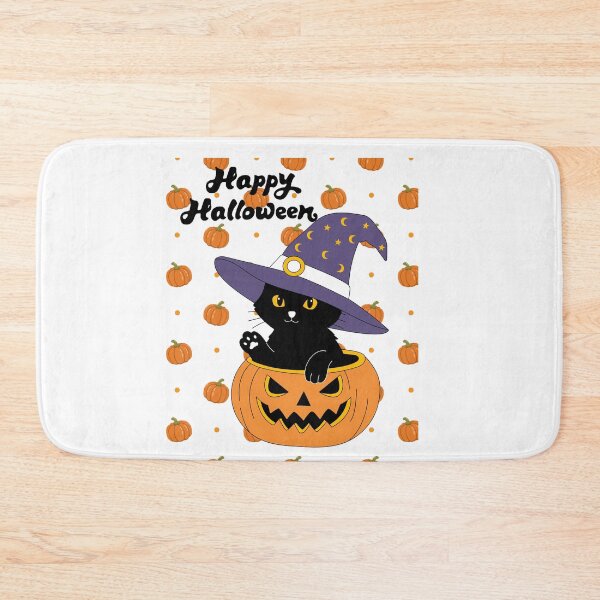 Item preview, Cute Black Cat Halloween Pumpkin Witch designed and sold by     Sela Art .