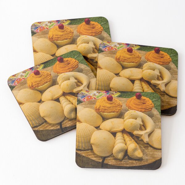 Item preview, Handmade Seashell And Cupcake Soaps Displayed On Rustic Wooden Board At Craft Market designed and sold by Nmallia.