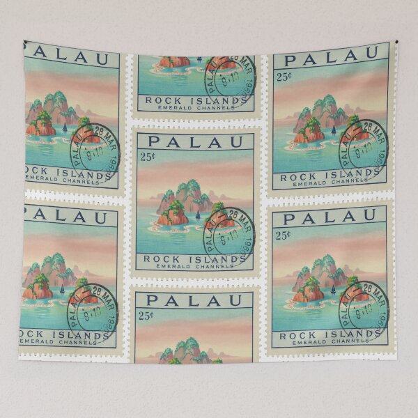Item preview, Palau Pacific Rock Islands Emerald Channel Stamp Sticker designed and sold by stickercuffs.