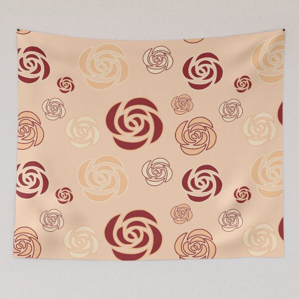 Item preview, Elegant Beige and Red Rose Seamless Pattern designed and sold by prapapon.