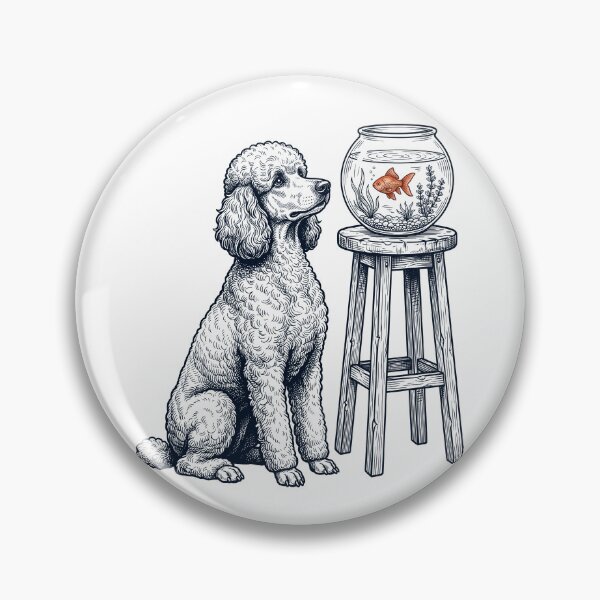 Item preview, Vintage Poodle with Goldfish Dog Lover designed and sold by dian-rody-crest.