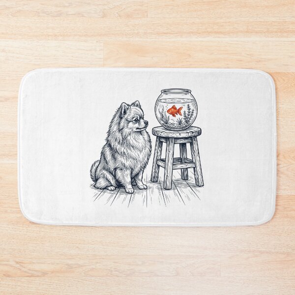 Item preview, Vintage Pomeranian with Goldfish Dog Lover designed and sold by dian-rody-crest.