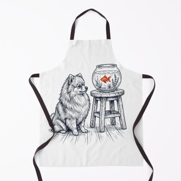 Item preview, Vintage Pomeranian with Goldfish Dog Lover designed and sold by dian-rody-crest.