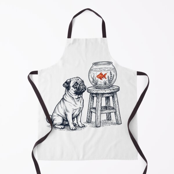 Item preview, Vintage Pug with Goldfish Dog Lover designed and sold by dian-rody-crest.