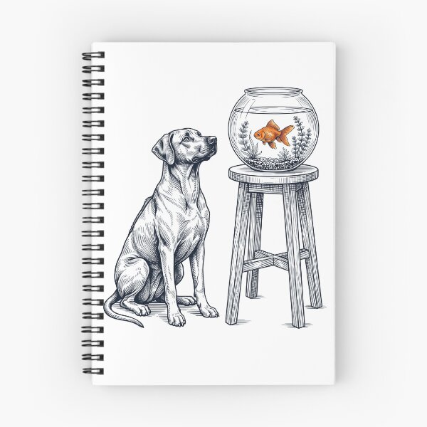 Item preview, Vintage Rhodesian Ridgeback with Goldfish Dog Lover designed and sold by dian-rody-crest.