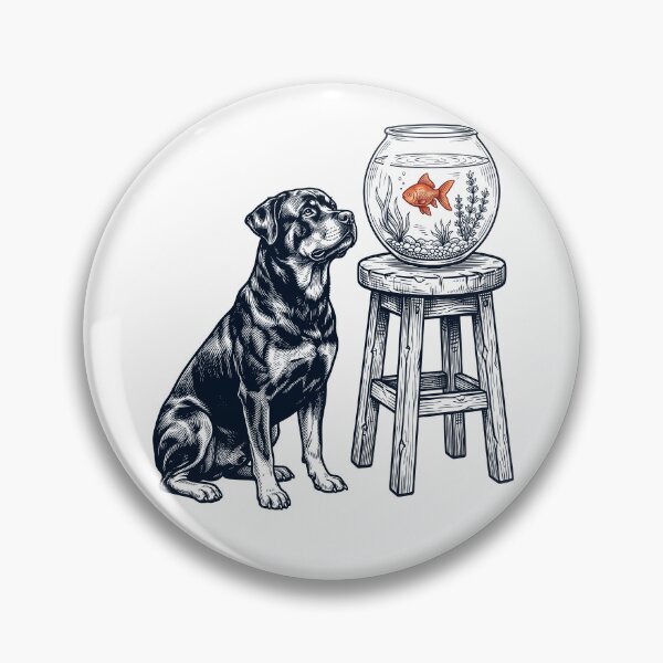 Item preview, Vintage Rottweiler with Goldfish Dog Lover designed and sold by dian-rody-crest.