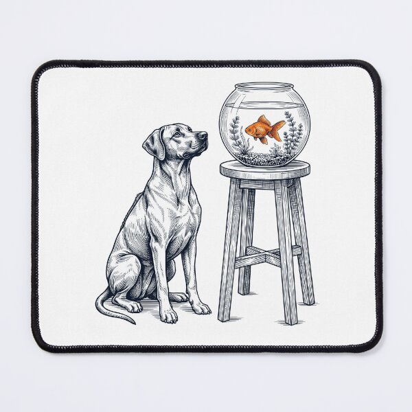 Item preview, Vintage Rhodesian Ridgeback with Goldfish Dog Lover designed and sold by dian-rody-crest.