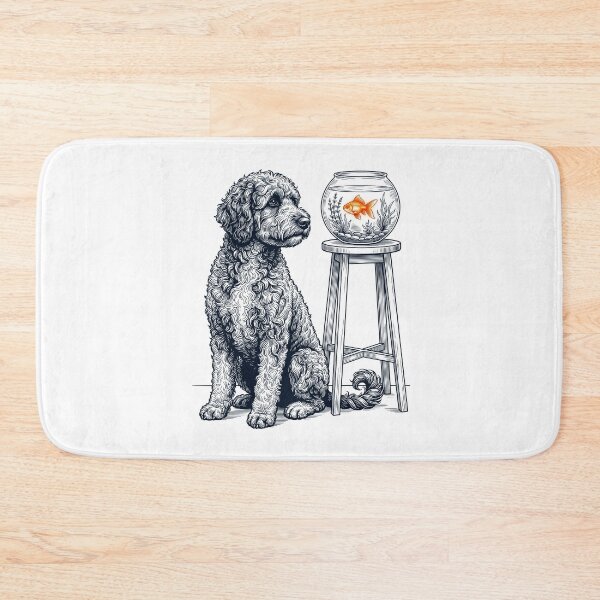 Item preview, Vintage Portuguese Water Dog with Goldfish Dog Lover designed and sold by dian-rody-crest.