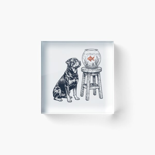 Item preview, Vintage Rottweiler with Goldfish Dog Lover designed and sold by dian-rody-crest.