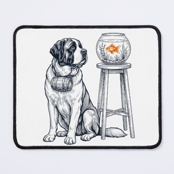 Item preview, Vintage Saint Bernard with Goldfish Dog Lover designed and sold by dian-rody-crest.