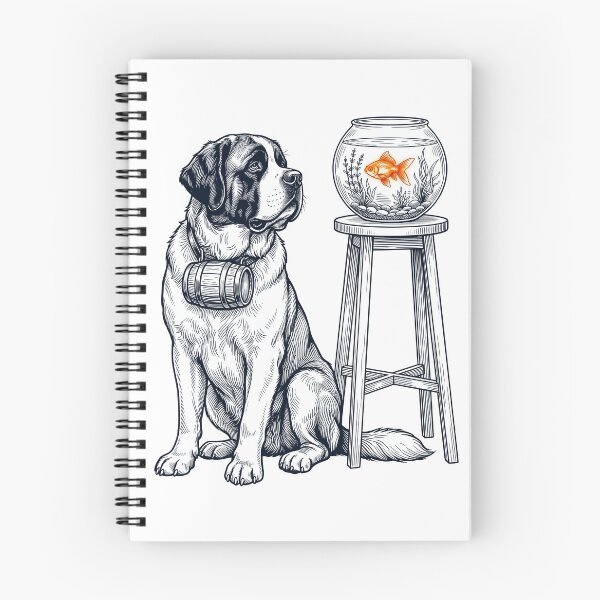 Item preview, Vintage Saint Bernard with Goldfish Dog Lover designed and sold by dian-rody-crest.