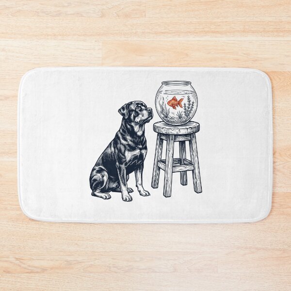 Item preview, Vintage Rottweiler with Goldfish Dog Lover designed and sold by dian-rody-crest.