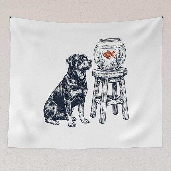 Item preview, Vintage Rottweiler with Goldfish Dog Lover designed and sold by dian-rody-crest.