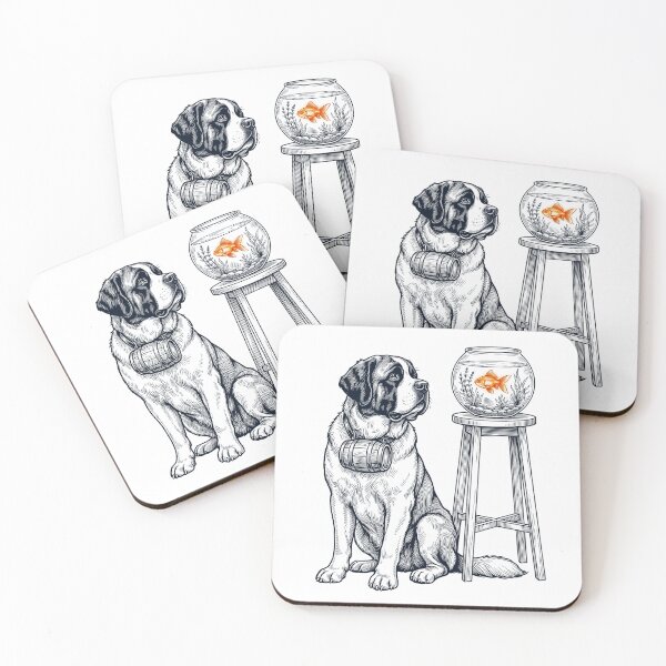 Item preview, Vintage Saint Bernard with Goldfish Dog Lover designed and sold by dian-rody-crest.