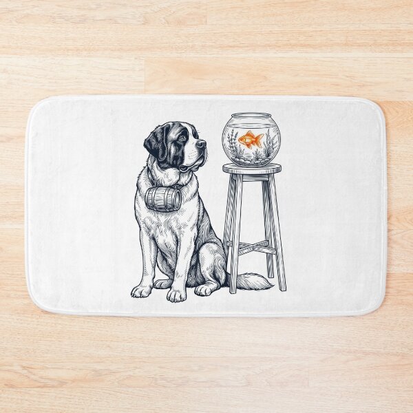 Item preview, Vintage Saint Bernard with Goldfish Dog Lover designed and sold by dian-rody-crest.