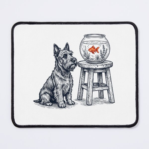 Item preview, Vintage Scottish Terrier with Goldfish Dog Lover designed and sold by dian-rody-crest.