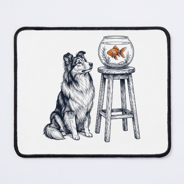 Item preview, Vintage Shetland Sheepdog with Goldfish Dog Lover designed and sold by dian-rody-crest.