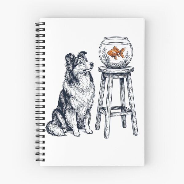 Item preview, Vintage Shetland Sheepdog with Goldfish Dog Lover designed and sold by dian-rody-crest.