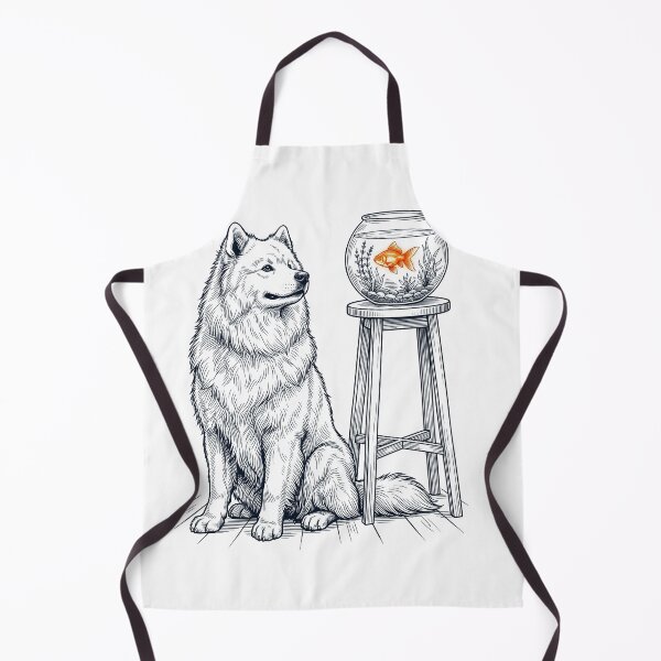 Item preview, Vintage Samoyed with Goldfish Dog Lover designed and sold by dian-rody-crest.