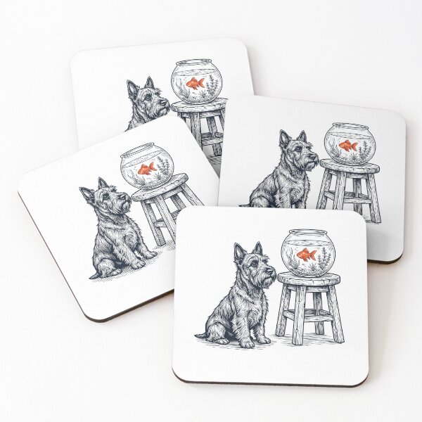 Item preview, Vintage Scottish Terrier with Goldfish Dog Lover designed and sold by dian-rody-crest.